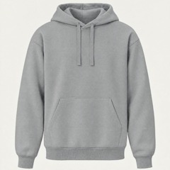 The Loopback Hoodie in Iron, photographed front on.