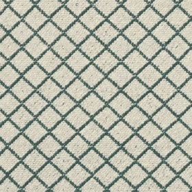 The same woven diamond pattern, the lattice now a dark celadon.