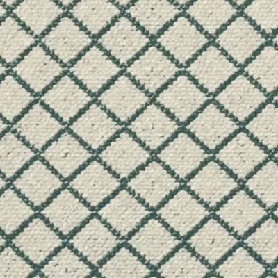 The same detail in Woad: a pale ground with a dark celadon lattice.